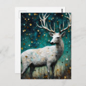 Schönes Weißes Hirsch Postkarte (Vorne/Hinten)