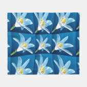 Schönes weißes Lilienmuster Fleecedecke (Vorderseite (Horizontal))