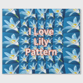 Schönes weißes Lilienmuster Geschenkpapier (Flach)