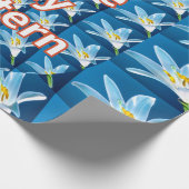 Schönes weißes Lilienmuster Geschenkpapier (Ecke)