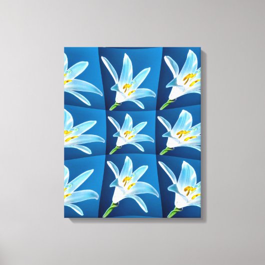 Schönes weißes Lilienmuster Leinwanddruck (Vorderseite)