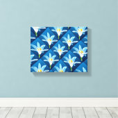 Schönes weißes Lilienmuster Leinwanddruck (Insitu (Holzboden))