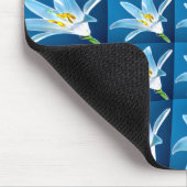 Schönes weißes Lilienmuster Mousepad (Ecke)