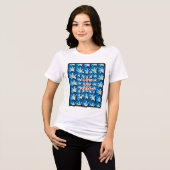 Schönes weißes Lilienmuster Tri-Blend Shirt (Vorderseite voll)
