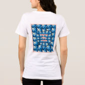 Schönes weißes Lilienmuster Tri-Blend Shirt (Rückseite)