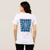 Schönes weißes Lilienmuster Tri-Blend Shirt (Rückseite voll)