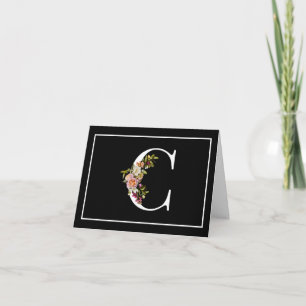 SCHÖNES WEISSES MONOGRAMM C MIT BLUMENAKZENT