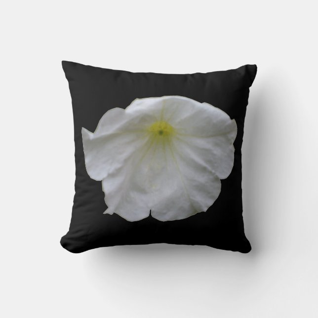 Schönes weißes Petunia Kissen (Vorderseite)