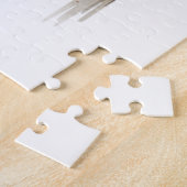 Schönes Weißes Pferd auf Bauernhof Weihnachten Puzzle (Seite)