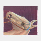 schönes weißes Pferd Fleecedecke (Vorderseite (Horizontal))