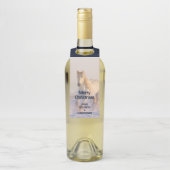 Schönes Weißes Pferd Galloping im Schnee Flaschenanhänger (Auf Flasche)
