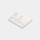 Schönes Weißes Pferd Galloping im Schnee Post-it Klebezettel (angewinkelt)