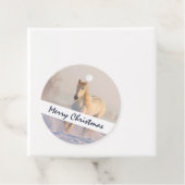 Schönes Weißes Pferd Galopp im Schnee Weihnachten Geschenkanhänger (Beispiel)