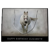 Schönes weißes Pferd Große Geschenktasche Große Geschenktüte (Vorderseite)