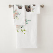 Schönes Weißes Pferd Kopf Boho Floral Badhandtuch Set (Insitu)