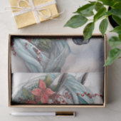 Schönes Weißes Pferd mit roten Blume Weihnachten Seidenpapier (Geschenk)