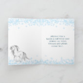 Schönes Weißes Pferd Schnee Winter Nacht Geburtsta Karte (Innenseite)