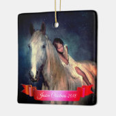 Schönes weißes Pferde-und kleines Keramikornament (Links)