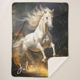 Schönes Weißes Reitpferd Sherpadecke