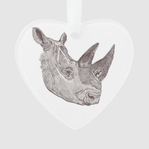 Schönes weißes Rhinoceros-Portrait Ornament