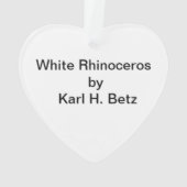 Schönes weißes Rhinoceros-Portrait  Ornament (Rückseite)