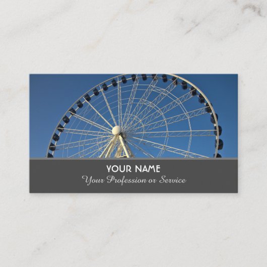 Schönes weißes Riesenrad vor blauem Himmel b Visitenkarte (Vorderseite)