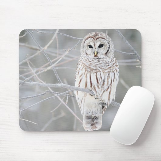 Schönes weißes Schneeballdesign Mousepad (Mit Mouse)