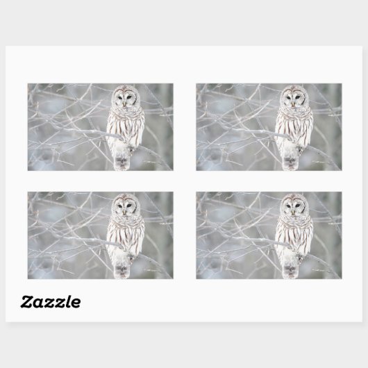 Schönes weißes Schneeballdesign Rechteckiger Aufkleber (Blatt)