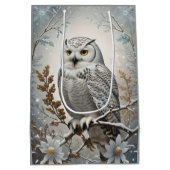 Schönes weißes Schneeopulver Winterthema Mittlere Geschenktüte (Rückseite)