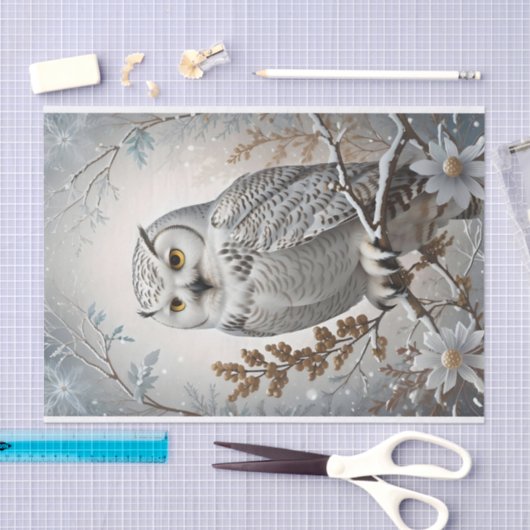 Schönes weißes Schneeopulver Winterthema Seidenpapier (Handwerk)