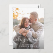 Schönes, weißes Skript ändert das Datum Postkarte (Vorne/Hinten)