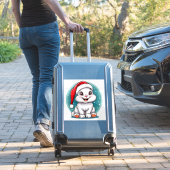 Schönes Weißes Sonnenbad in Weihnachtsmannmütze Aufkleber (Koffer Insitu)