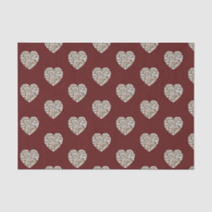 Schönes weißes und goldenes Marmorherz Seidenpapier