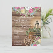 Schönes Wetterholz mit farbenfroher Blüte Einladung (Stehend Vorderseite)