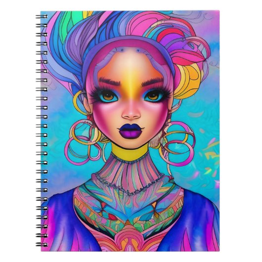 Schönes Whimsical Brown Mit Augen Girl Notizblock (Vorderseite)