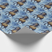 Schönes Whimsical Pferd im Schnee Winter Geschenkpapier (Ecke)