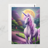Schönes Whimsical Unicorn Pferd Postkarte (Vorne/Hinten)