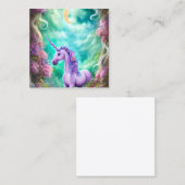 Schönes Whimsical Unicorn Pferd Quadratische Visitenkarte (Vorne/Hinten)