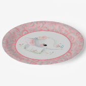 Schönes White Baby Girl Elephant Pappteller (Schrägansicht)