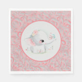 Schönes White Baby Girl Elephant Serviette (Vorderseite)