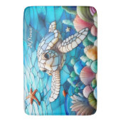 Schönes White Baby Sea Schildkröte Schwimmen Badematte (Vorderseite Vertikal)