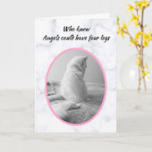 Schönes White Cat Pet Beileid Karte (Gelbe Blume)