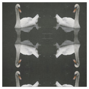 Schönes White Swan Gemustertes Tiergewebe Stoff