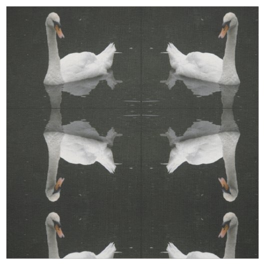 Schönes White Swan Gemustertes Tiergewebe Stoff (Muster)