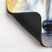 Schönes White Wolf Gemälde Mousepad (Ecke)