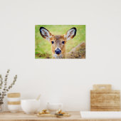 Schönes Whitetail Hirschkopf Aquarellmalerei Poster (Küche)