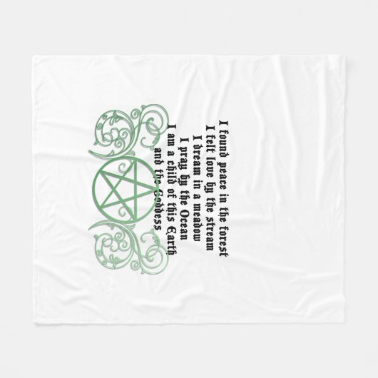 Schönes Wiccan Gedicht Fleecedecke (Vorderseite (Horizontal))