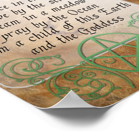 Schönes Wiccan Gedicht Poster (Ecke)