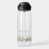 Schönes Wildblumen-Monogramm-Blumen-Wasserflasche Trinkflasche (Rückseite)