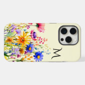 Schönes Wildblumengarten-Monogramm iPhone Hülle (Rückseite (Horizontal))